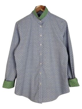 Lauren Ralph Lauren Black Label Paisley Stretch Casual Button Down Shirt Sz L